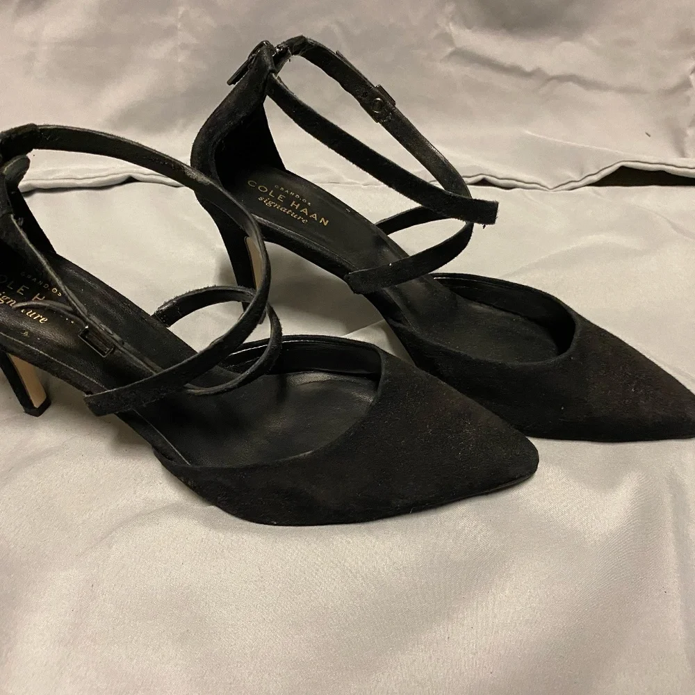 Cole Haan Suede Ankle Strap Pumps - Picture 1 of 9